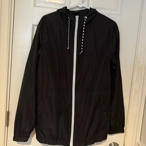 black windbreaker